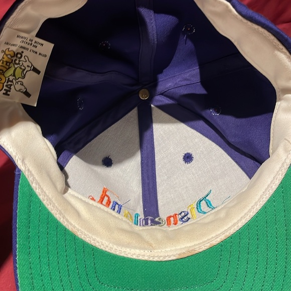 Vintage 90s Disneyland Rainbow Snapback Hat Purple Cap - Picture 4 of 4